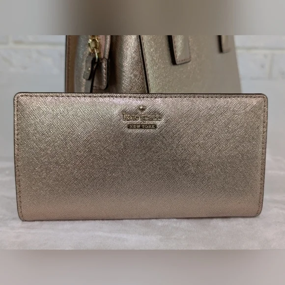 NWT Set Kate Spade Cameron Street Mini Candace Bag & Stacy Wallet Rose Gold NEW - Picture 4 of 16